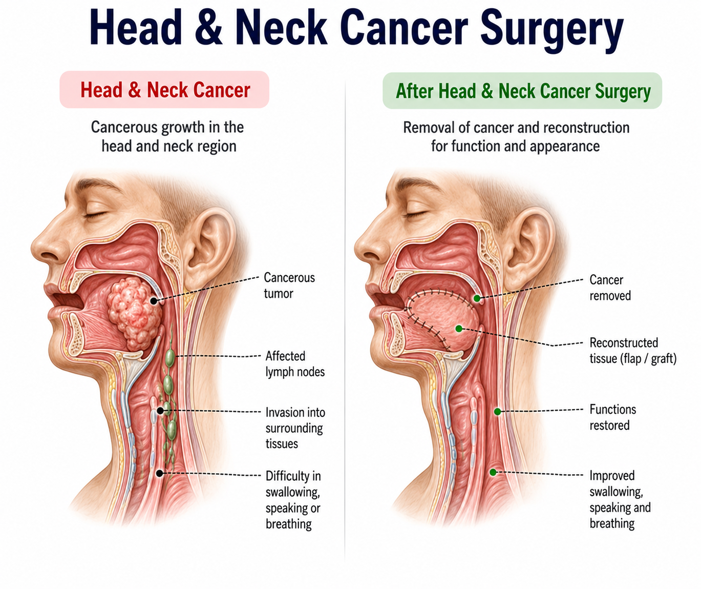Head & Neck Cancer Surgery — anatomy diagram